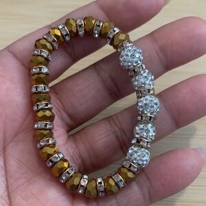 Elegant Gold Sparkly Beaded Bracelet
